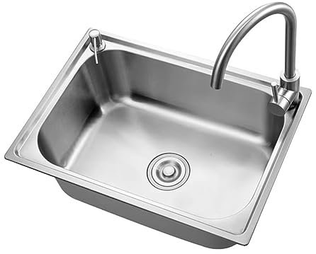 Lavandino Lavastoviglie, Lavello Lavamani Ispessito in Un Pezzo, Design ad Angolo R, Aumenta la capacità del lavandino, Drenaggio di Grande Diametro, Modanatura in Un Pezzo, Struttura Solida