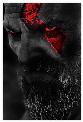God of War Kratos Vintage Abstract Hero (3) Leinwandposter Schlafzimmer Dekor Sport Landschaft Büro Zimmer Dekor Geschenk Unrahmen-Stil 60 x 90 cm