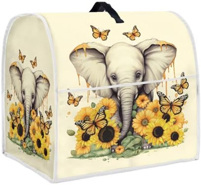chaqlin Sunflower Elephant Stand Mixer Cover Compatible with6-8 Quart Kitchen Aid Mixer Protective Gifts Dust Covers for Mixers Foldable Mixer Accessories for Kitchen