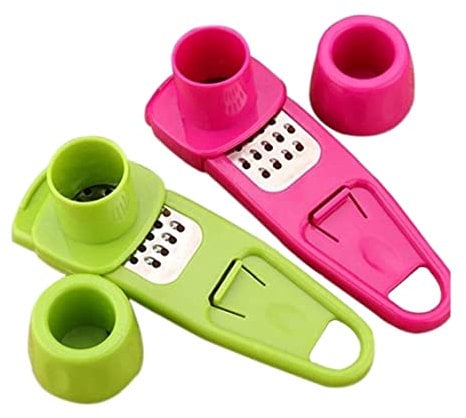Garlic press, 2 pieces, garlic press, ginger, meat grinder, kitchen aid, garlic, meat grinder (2 pieces, 13.5 x 4 cm)