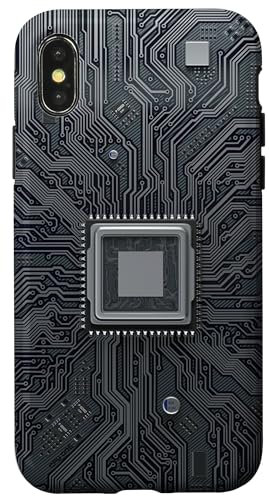 iPhone X/XS Motherboard Microchip Circuit Black IT Computer Background Case