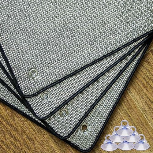 Wärmedämmung Reflektierende Folie,8Mm (T) Alufolie Fensterfolie Mit Saugnäpfen,Wärmeschutz Glas Tönung Aufkleber,für Dachfenster Balkon Sonnenzimmer,Verschiedene Größen,60x100cm/24 x39-Silver