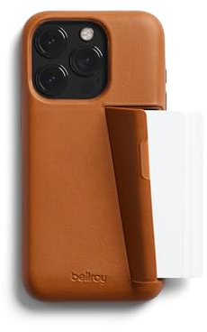 Bellroy Phone Case – 3 Card for iPhone 15 Pro (Leather iPhone case, Phone Wallet) - Terracotta