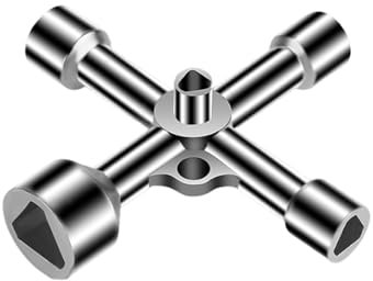 4 Vías Llaves Triangulares,Universal Agujero Cuadrado,Utilidades Cross Triángulo Llave Armario Eléctrico,5 en 1 Multifunción Cruz Llave para Radiadores Gas Eléctricos Cajas de Contador Grifo Cerradura