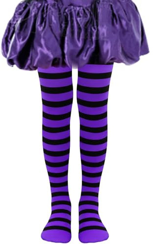 Collant Halloween Bambina, Calzamaglia Halloween Bambina, Collant Righe Bambina, Collant Bimba Halloween, Calze Righe Bambina, Calze Bimba Halloween, Adatto per Giochi in Costume di Halloween