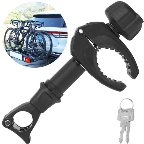 Warmfay Schwarz Rahmenhalter Lang 25 cm, Abschließbar Ahrradrahmenhalter, für U-Bügelrohr: Ø 2,5-3,0 cm, Universal Ersatzhalter Fahrradträger für Alle Gängigen Heckträger