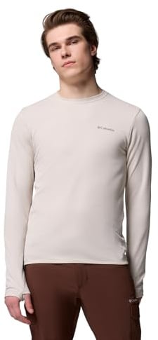 Columbia Men's Tech Trail Utility Warm Long Sleeve Crew, Long Sleeve T-Shirt, Dark Stone, Large