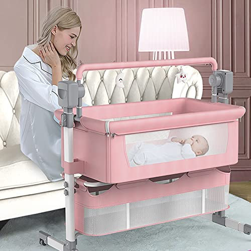 ZJHESXV Electric Baby Swing and Bouncer for Infants 3 in 1 - Portable Rocking Chair Cradle Bed with Music Player, 5 Speeds, 3 Timings - Best Bedside Cribs for Newborns to Toddlers (Unisex)