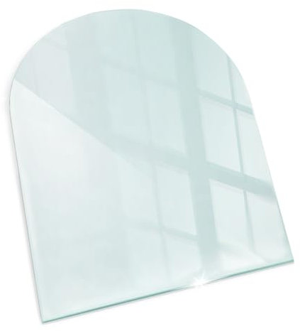 Funkenschutz Kaminofen Glasplatte Kaminplatte Kaminglas Ofenglas gehärtetem Glas 100x100cm Segmentbogen Premium Hitzeschutz für Kamin Funken- und Kratzfest Design Bodenplatte Elegante Klarglas
