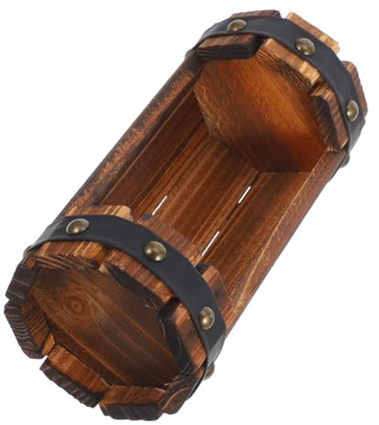 BESPORTBLE Box Wooden Pot Pots Whiskey Barrel Large Pots for Plants Outdoor Apartment Balcony Planters Balcony Decor Wood Pot Wooden Planters for Outdoor Plants Coffee