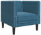 Genérico Wenjingqi 372681 Chesterfield-Sessel aus Samt, Blau, Blau
