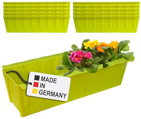 Paletten Blumenkasten Einsatz 37,3 cm Hellgrün 10er Set Europalette Einsatz | Hossi's Wholesale, Made in Germany, stabiler Kunststoff, Europalette, Balkon, Pflanzkasten, wetterfest, langlebig, Garten