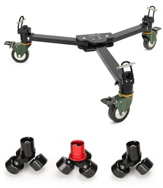 PROAIM Agile Heavy-Duty Floor/Track Studio Dolly. for Single Spiked & Double Spiked Tripods. Robust Construction, 360° Rotating Wheels. Offers Smooth & Flawless Shots