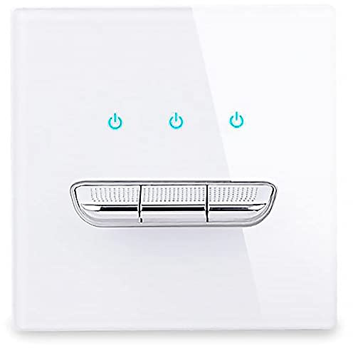 1/2/3/4 Gang 2 Way Black/White/Grey/Gold Wall Light Switch Chrome Toggle Press Button Tempered Glass Plate Blue LED Light (3 gang 2 way white)