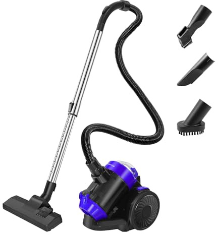 Bowose Cylinder Vacuum Cleaner 3000Pa Suction with Floor Head, 2-in-1 Head, Flat Nozzle and Brush Head, 1.5L Dust Collect, Detachable Telescopic Tube, for Carpets, Sofas, Hard Floors Cleaning