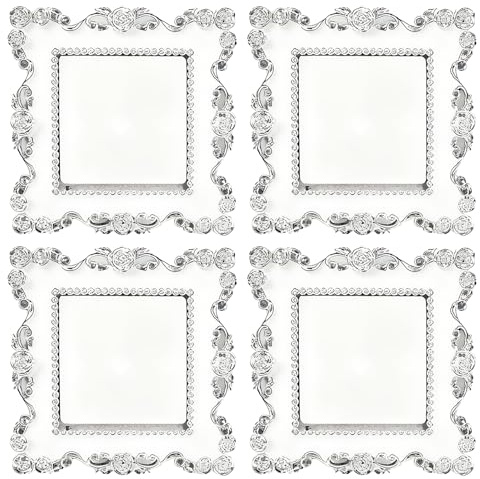 4PCS Light Switch Surround Silver,3.38Inch Light Switch Cover Plates | Light Switch Covers Decoration Wall for Living Room Wall Socket Protector for Home & Office Decor