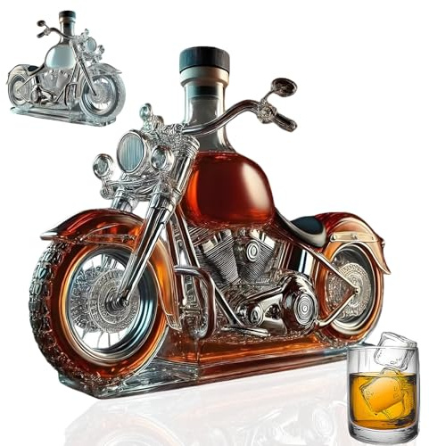 Harley Flasche,bronco whiskyflasche,yomody v-twin-reserve,motorrad Whisky Dekanter,Glas Motorrad Whisky Weinflasche,Sammeldesign,Retro Und Elegantes Design,ideal Für Männer Whiskey Geschenk-A