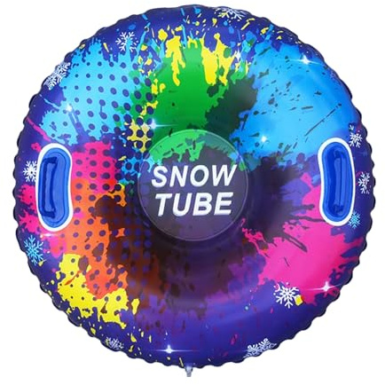 95cm Aufblasbarer Schlitten Schnee Snow Tube für Erwachsene und Kinder, Aufblasbarer Schneeschlitten mit Griffen für Schlittenfahren Skaten Skifahren Winter Schnee Spielzeug