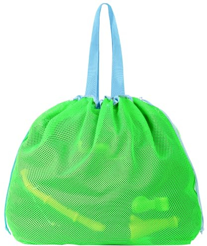 LAHAQIQI XXL Mesh-Netztasche für Strandspielzeug mit Kordelzug, Falbar Leichtgewicht & Praktisch für Schwimmbad, Reisen & Sommer-Essentials für Frauen und Kinder
