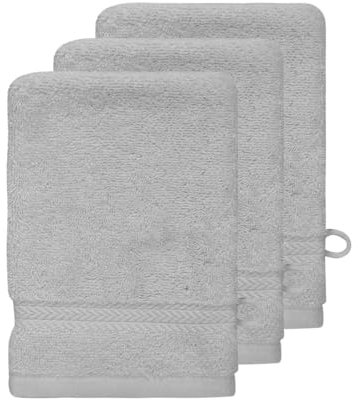 Sensei Maison - Lot de 3 Gants de Toilette 550 g/m² Luxury - 16x22 cm - Gris Perle