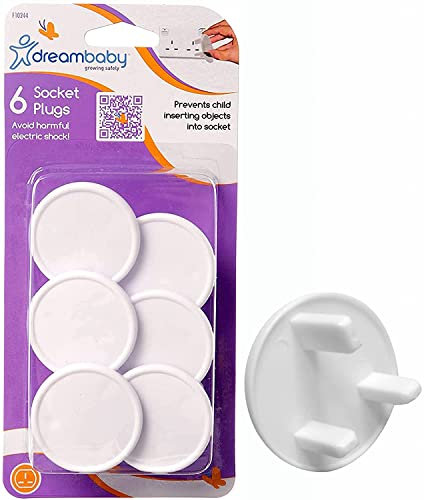 Cubiertas para cables y enchufes marca DREAMBABY. Modelo Dreambaby Socket cubre 6pk