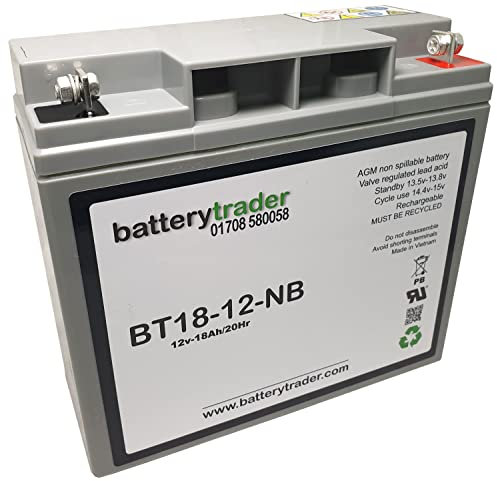 BatteryTrader® battery compatible with Yuasa NPC17-12 sealed lead acid Batteries 12v 18ah AGM