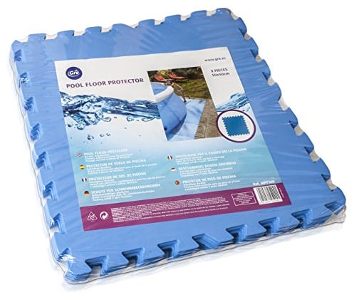 Gre MPF509 - Protector de Suelo para Piscina Fabricado en EVA Azul, 9 Piezas, 4.5 mm de Grosor, Resistente y Antipinchazos