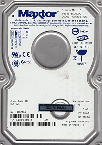 Maxtor 6L200P0, Code BAJ41G20, NMGA, 200GB IDE 3.5 Hard Drive