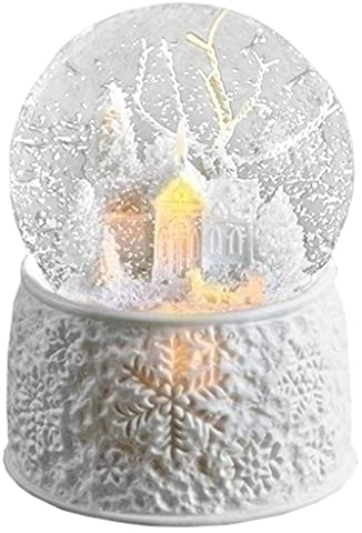 Roman 15,2 cm hohe LED-Kirche mit Schlitten-Glitterkuppel, 100 mm