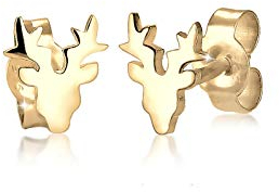 Elli Ohrringe Damen Hirsch Motiv Verspielt in 925 Sterling Silber Vergoldet