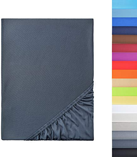 NatureMark Mikrofaser SPANNBETTLAKEN zum Sparpreis! viele Größen und Farben Markenware (Bettlaken 120x200 cm, anthrazit grau)