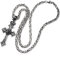 Schmuck-Checker Edelstahl Kreuz Anhänger + 60cm Königskette Löwe Krone silber Halskette Hiphop Bikerschmuck Herren Männer Geschenk