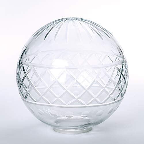 Handgeschliffene Glaskugel Ø 135mm klar mit Loch 42mm Jugenstil Glas Ersatzglas Schirm Kugel