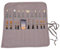 Amoyie Roll-up Paint Brush Holders Large Capacity Canvas Storage Bag for Acrylic Oil Watercolor Gouache Art Paint Brush Large Capacity Brush Carrier Pouch 20 Holes, Solid Grey