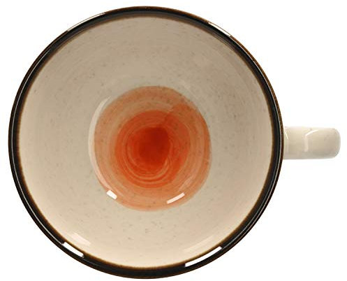 Van Well Kaffeetasse Nova 250 ml I orange I echtes Unikat I Obertasse I kleiner Kaffeebecher I Servier-Geschirr I Tafel-Zubehör I Gastro I abstrakte Strudel