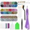Bedazzler Kit with Rhinestones, Hot Fixed Gems Craft Applicator - Diamond Painting Pen, Wax Pencil, Tweezers, Tray, Cleaning Brush & Cloth, 28 Colors Rhinestones Crystals for DIY Clothes Shoes, Purple
