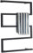 WING Sèche-Serviette Électrique Mural Serviteurs de Douche, Porte-Serviette Radiateurs Salle de Bain Barres Radiateur Seche Serviette Electrique Chauffage Serviettes, Noir, 600×800 mm