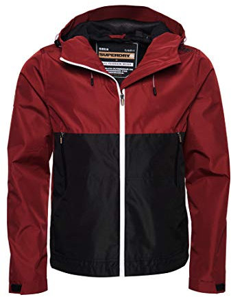 Superdry Tech Colourblock Elite Blouson, Rouge (Port 04p), L Homme