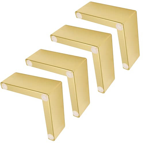 Bitray Metal Sofa Leg 2 Inch Height L Shape Furniture Leg Gold Sofa Legs Table Cabinet Cupboard Couch Leg Furniture Feet Replacement - 4pcs