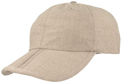 Breiter Klappbare Baseball Cap, Basecap mit UV-Schutz 80, Taupe, M
