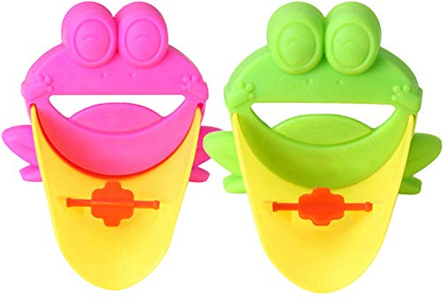YUIP 2 Stück Wasserhahn Verlängerung Hahn Extender für Kinder Baby Hände waschen Badezimmer-Cartoon Tier Design Hand waschen Waschbecken