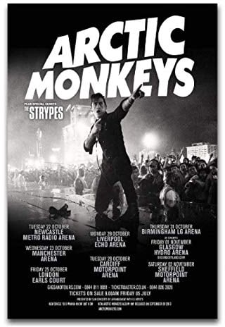 RUIYANMQ Canvas Print Image Arctic Monkeys On Tour Alex Turner Suction Black And White Wall Art Poster Bedroom Living Room Home Decor Gift Gift Lq175Tx 40X60Cm Frameless