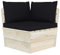 Garten-Paletten-Ecksofa mit Paletten-Ecksofa-Element, Sitzpolster und 2 Seitenkissen für Terrasse, Balkon, Garten und Wohnzimmer, Sofa-Eckelement, Ecksessel, Imprägniertes Fichtenholz, 60 x 60 x 65 cm