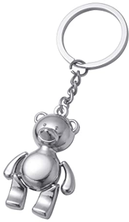 ARFUKA Schlüsselanhänger Edelstahl Auto Schlüsselanhänger Beweglich Bärchen Anhänger Metall Keychain Schlüsselbund Geburtstag Weihnachtsgeschenke für Männer und Frauen