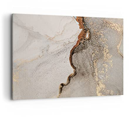 Quadri Moderni Soggiorno Pietra sabbia astrazione Quadro su Tela 120x80cm Stampe da Parete Camera da Letto Cucina 1 pezzo Wall Art Canvas Grandi XXL Decorazione Murale Grafica Immagini AA120x80-4778