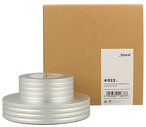 _blank #022si | Stabilizzatore per Giradischi | Livella a Bolla Integrata | Peso del Disco | Alluminio | Argento | 306g Peso di Supporto