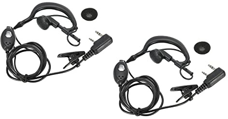 sourcing map Walkie-talkie Earpiece with Mic Single Wire Headset Two Way Radio Earpiece for 888S Pack of 2