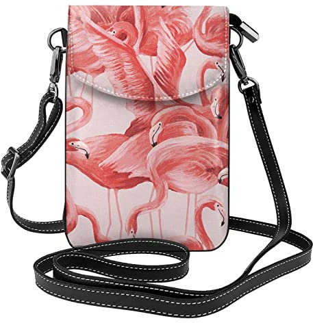 Flamingo Damen-Umhängetasche, kleine Kuriertasche, Bargeld-Handtasche, Geldbörse, Geschenk für Frauen und Mädchen, Flamingo, Einheitsgröße