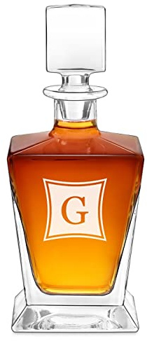 Maverton Whiskey Decanter for Women, Elegant Item for Mum, Rectangle | Personalised Liquor Dispenser for her, Whisky Carafe for Birthday, Engraved Glassware for Christmas, for Anniversary