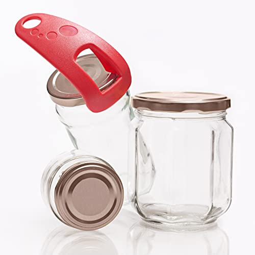 Priot Lifty Glasöffner | Jar Opener | Deckelsiegel-Releaser für schwache Hände, Kinder, Senioren, Menschen mit Arthritis, Küchenhilfe, um leichtes Glas Deckel zu öffnen- Rot